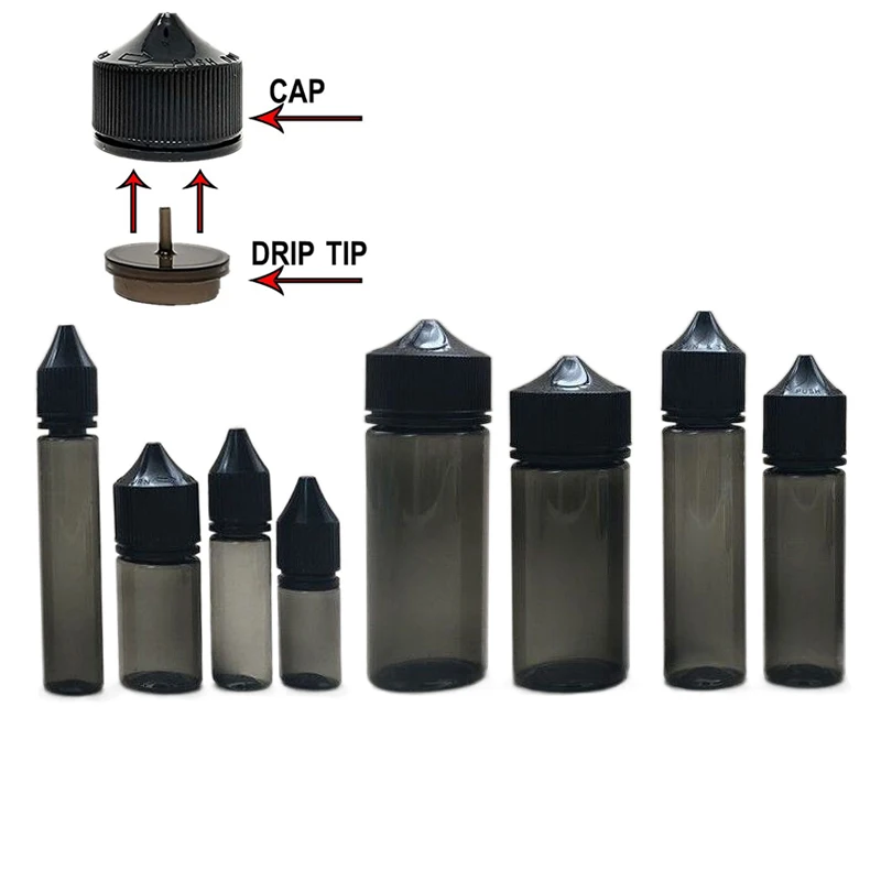 5pcs mini 10/15/30/60/120/ml leere schwarze Plastik-Haustier-Tropf flaschen e Saft flüssige Reise tropfen flasche Vape-Öl behälter