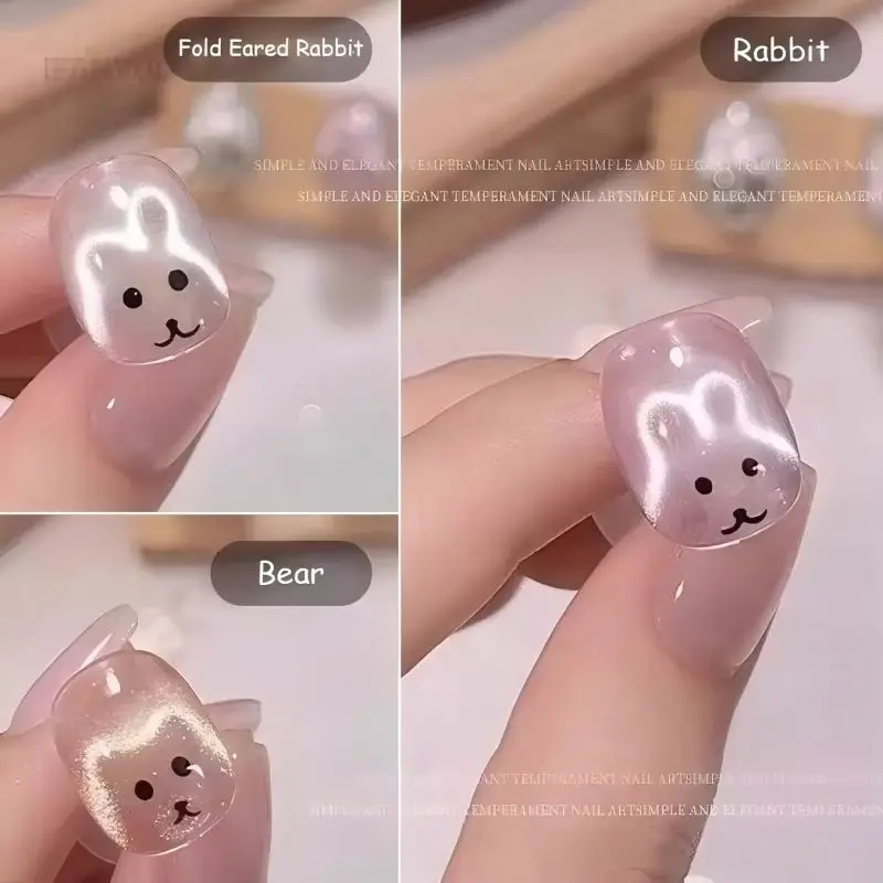 Best Sellers  Rabbit Shape Cat Eye Magnet Fold Ear Rabbit Panda Pattern Y Shape Suitable for DIY Gel Polish fr948-LJX