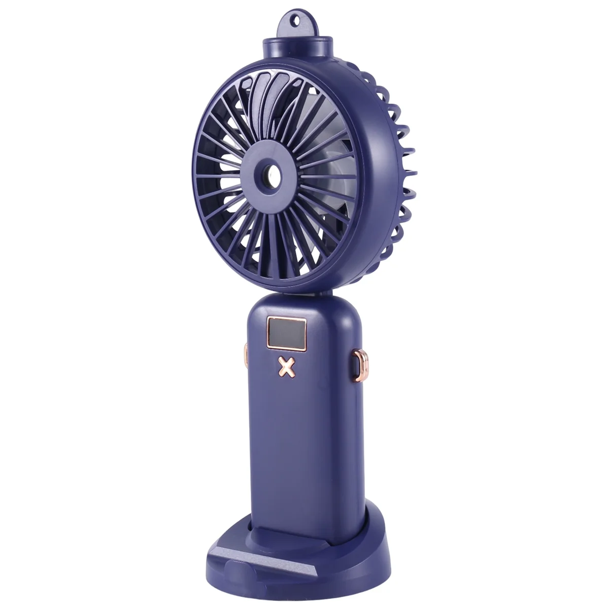 Ventilador Portátil Elétrico Dobrável, USB Recarregável, Arrefecimento a Ar, Função de Spray, 5 Velocidade, Display Digital, 5000mAh