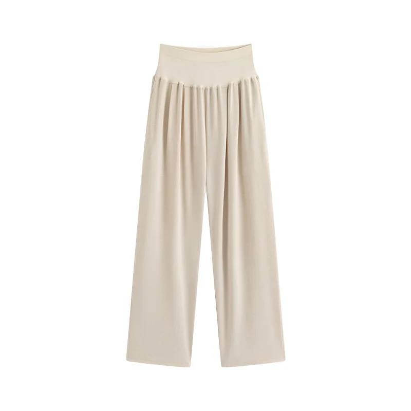 Versione sottile e ampia primaverile ed estiva, con pantaloni larghi drappeggiati, dimagranti e versatili. Pantaloni casual da donna incinta.