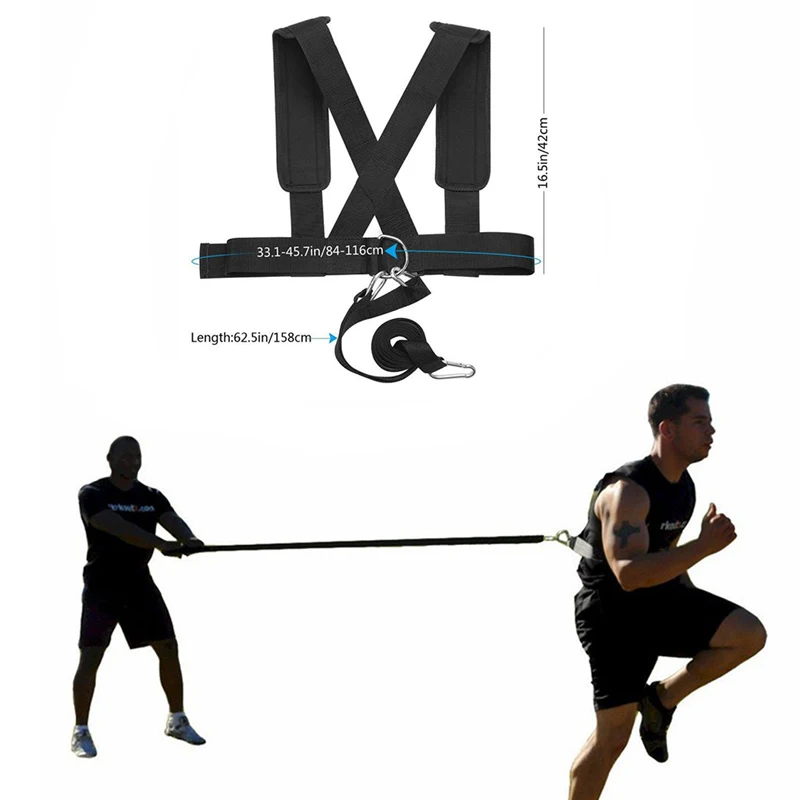 

Fitness Running Pull Rope, Resistance Band Trainer, Weight Bearing Vest, Gym Exercise Sprint Dash Powerful Strength