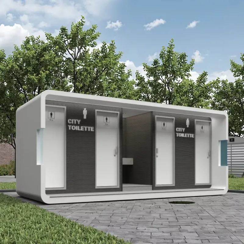 Customized Modern Eco-Friendly Portable Toilets for Office Use Water-Saving Flush Solar Lighting Made of Steel Sandwich Panel fo