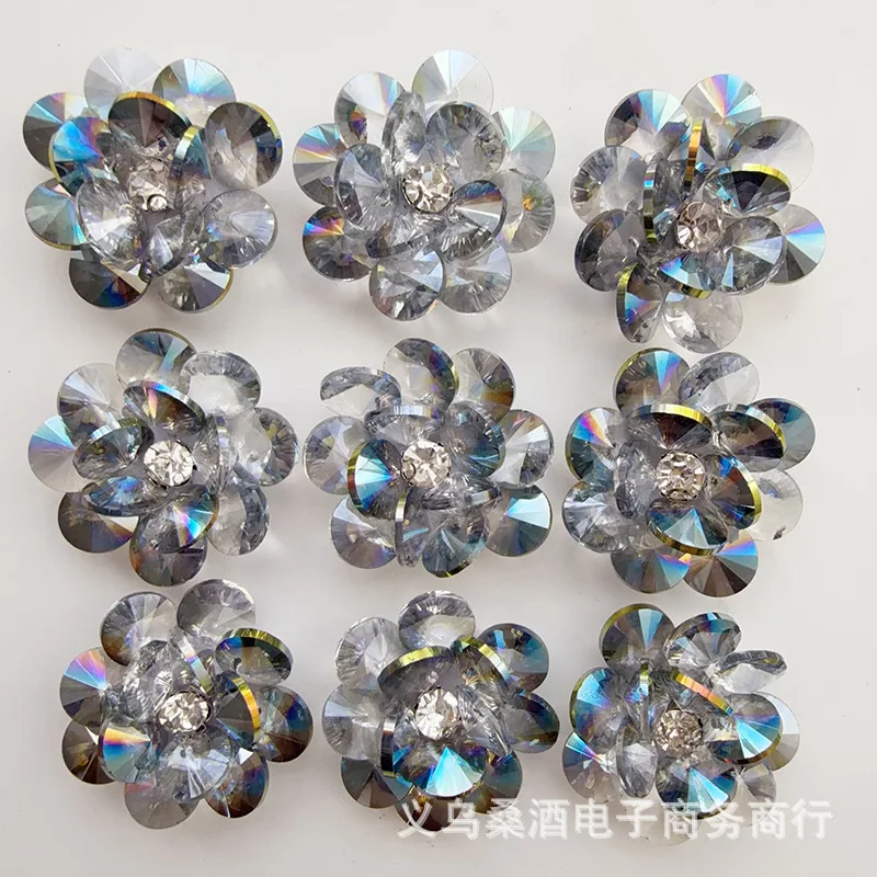 Dazzling Rhinestone Flower Shoe Charms for Clogs Sparkling Crystal Embellishment for DIY Beaded Buckle High Quality Material