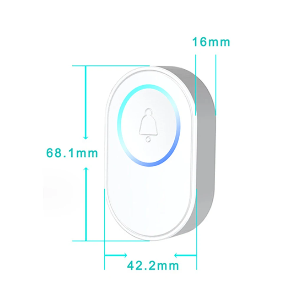 Topvico 1/2/3/5pcs 433mhz Wireless Doorbell for Home Outdoor Waterproof Transmitter Button Hub Receiver Required