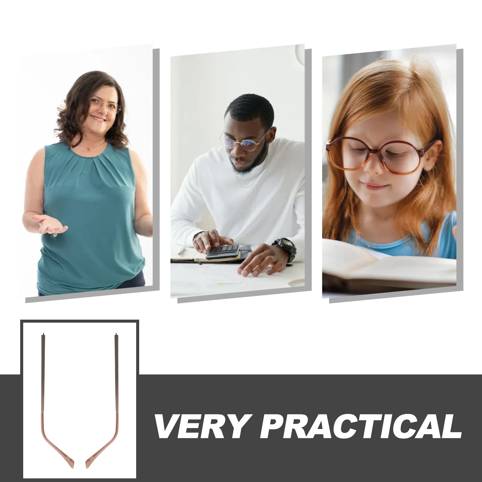 

1Pair Glasses Arm Replacement Lightweight Comfortable Wear Universal Fit Sunglasses Reading Myopia Glasses Accessories