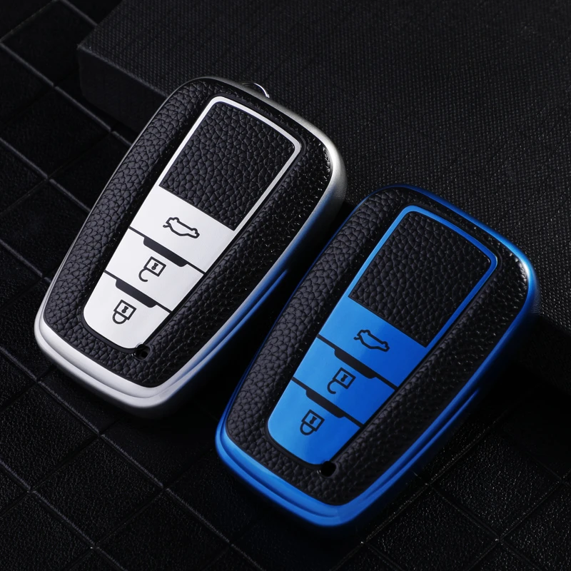 Auto Leather TPU Car Key Cover Case for Toyota Prius Camry Corolla C-HR CHR RAV4 Prado 2018 Keychain Accessories