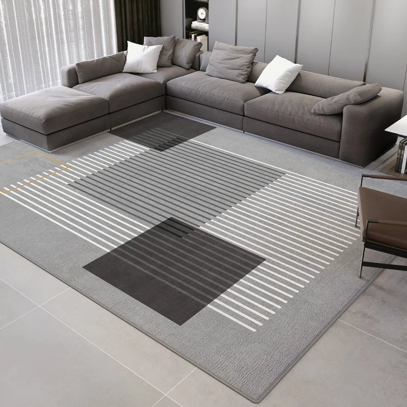 Light Luxury Living Room Decoration Grey Carpet Abstract Lines  Rugs for Bedroom Fluffy Soft Bedside Rug Home Thicken Floor Mat