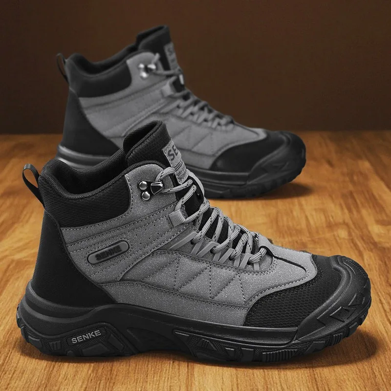 

Men's Hiking Boots Autumn Winter Outdoor Walking Shoes Travel Sports Anti-slip Wear-resi Non-Slip Comfortable Men Casual Shoes