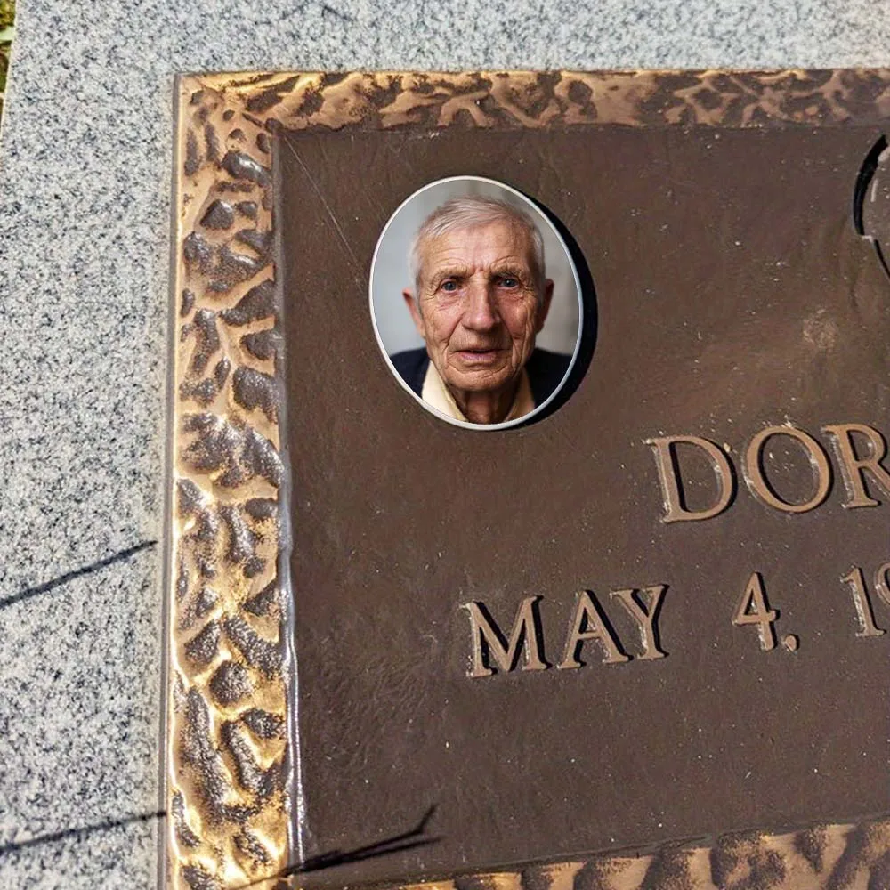 2D Flat Not 3D 1pc Custom Photo Memorial Headstone Tile Personalized Indoor/Outdoor Remembrance Gift Customizable Plaque
