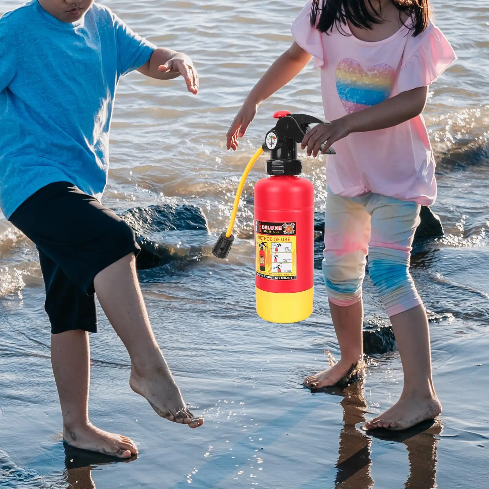 Giocattolo estintore per bambini Gioca a giocattoli da spiaggia Piccola bottiglia d'acqua rossa per vigili del fuoco