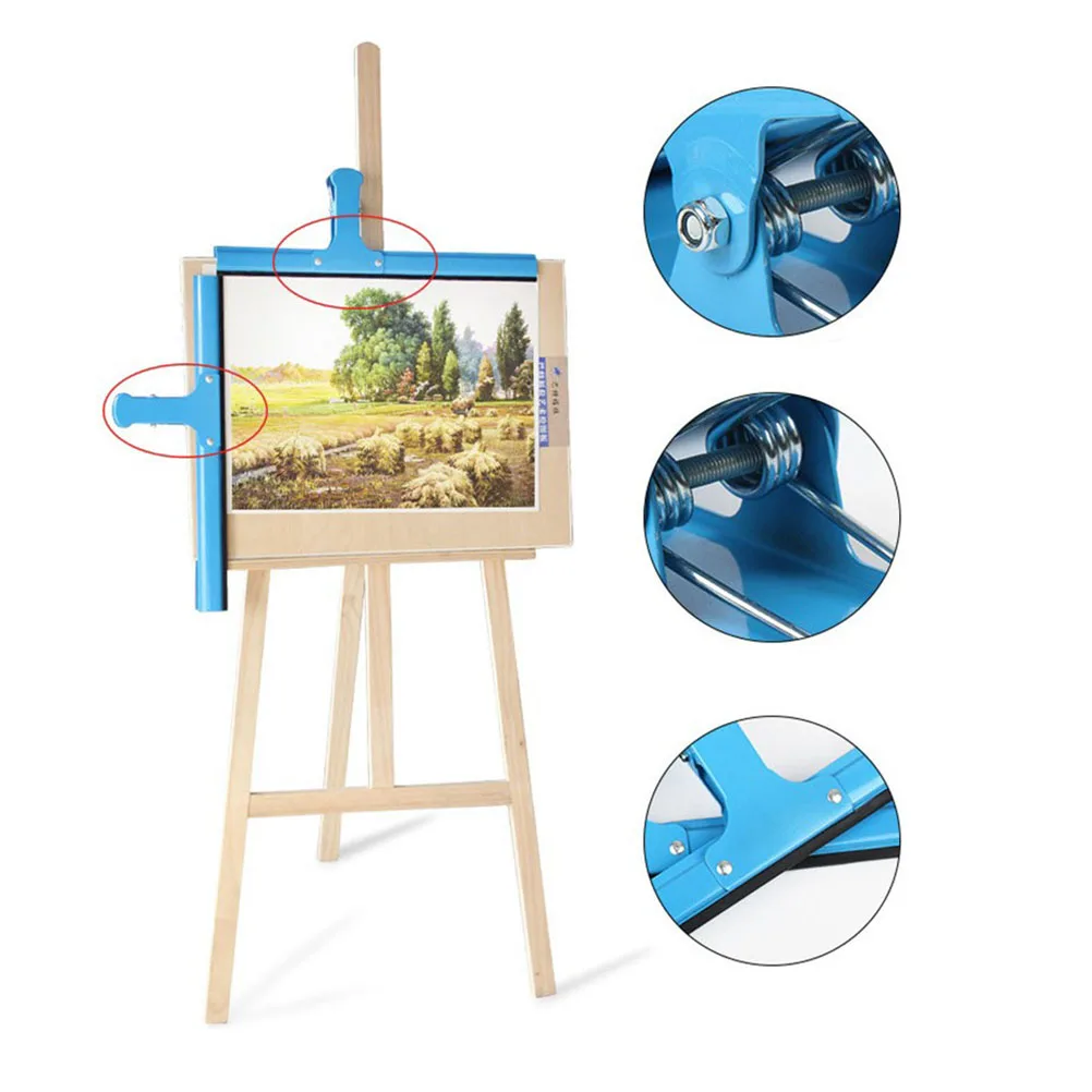 

Large Sketchpad Holder Drawing Clip Rubber Protected Paper Gouache Supplies Extra Clips Artists Students Office Workers