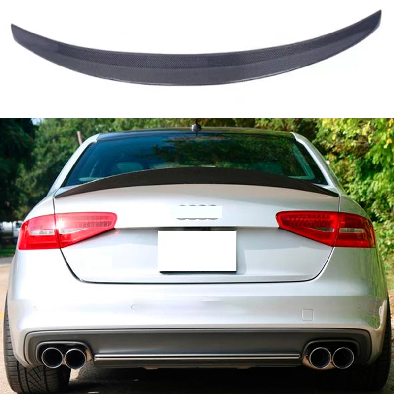 

For Audi A4 B8.5 4 Door Sedan 2013- 2016 Hk Style High Quality Carbon Fiber Rear Wing Roof Rear Box Decorated Spoiler