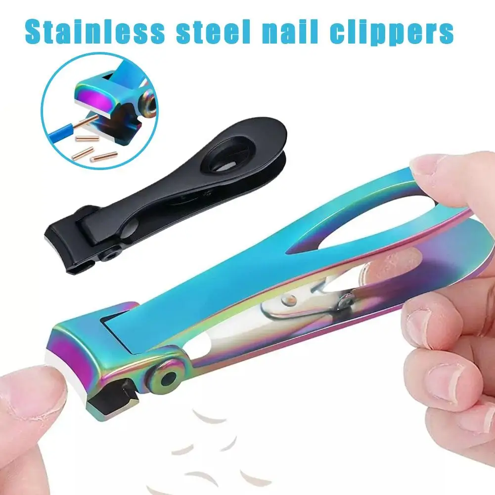 1PC Nail Clippers Wide Jaw Opening Stainless Steel Fingernail Thick Hard Toenail Cutter Manicure Scissors Tools