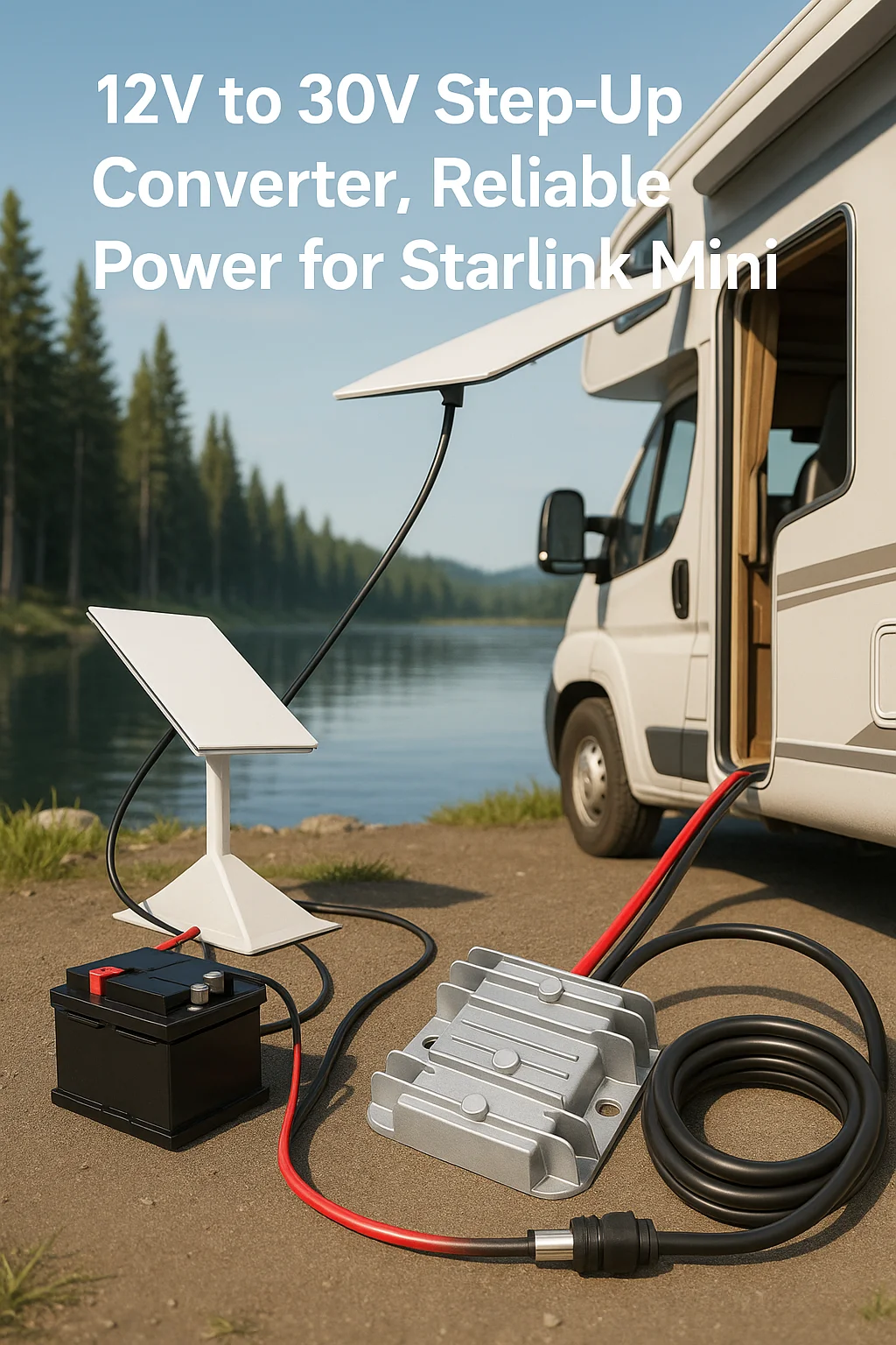 New Starlink Mini Step Up Power Cable 12V/24V to 30V 3.5A Converter with DC Power Cable 9V-28V Input DC Step-Up Power Adapter
