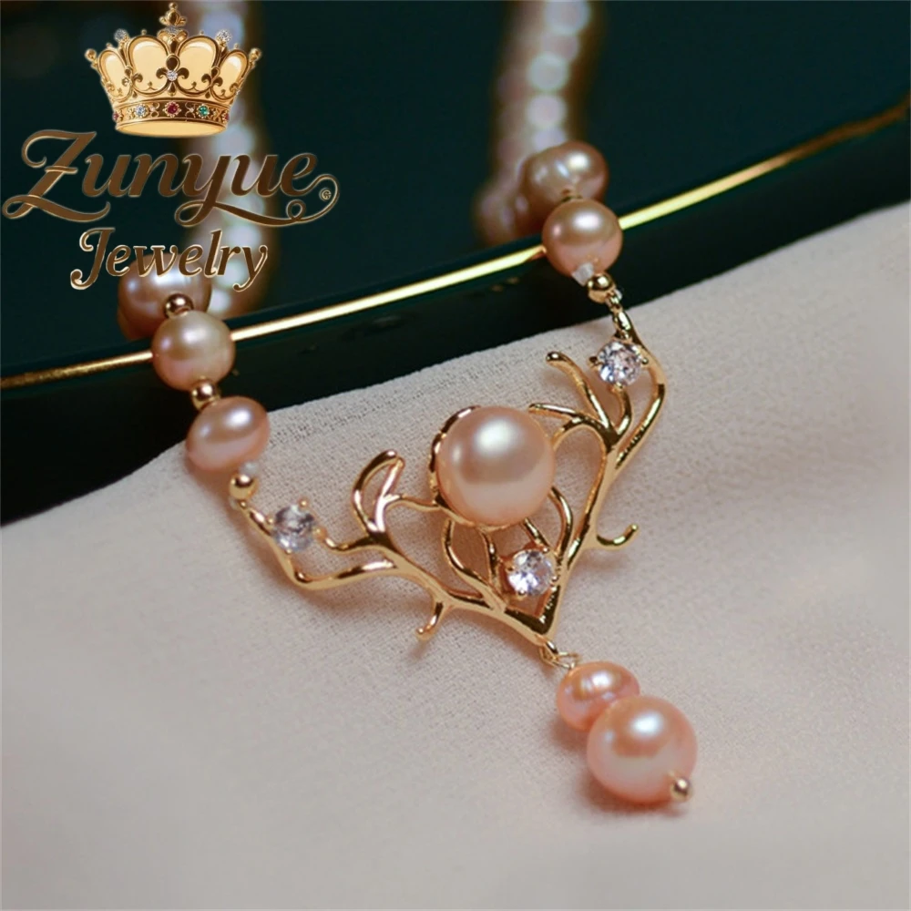 

Natural Freshwater Pearl Necklace With A Sense Of Luxury Always By Your Side Deer Head Collarbone Chain A Niche Necklace Elegant