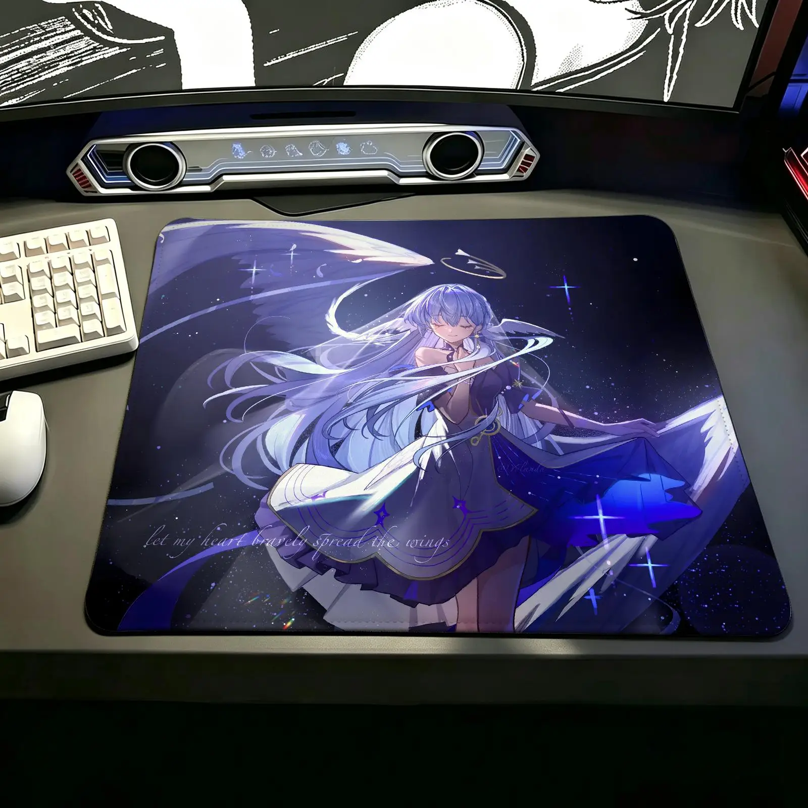Honkai Star Rail Robin Summeretto Mouse Pad Reinforced Stitched Edge,Portable Non‑Slip Pad for E‑Sports Game Play