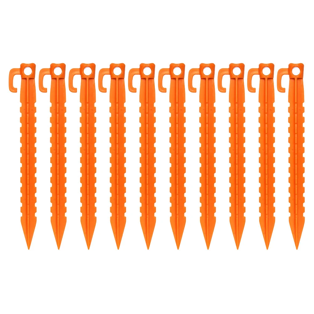 10pcs Outdoor Camping Tent Nails Ground Awning Screw Nail Practical Camping Tool Orange tent stake spiral shape fixing hooks