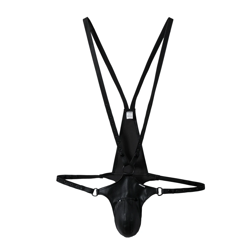 Adjustable Fetish Men Jockstrap Underwear Sexy Lingerie Harness Chest Bodysuit One-piece Jock with Removable Codpiece Big Bulge