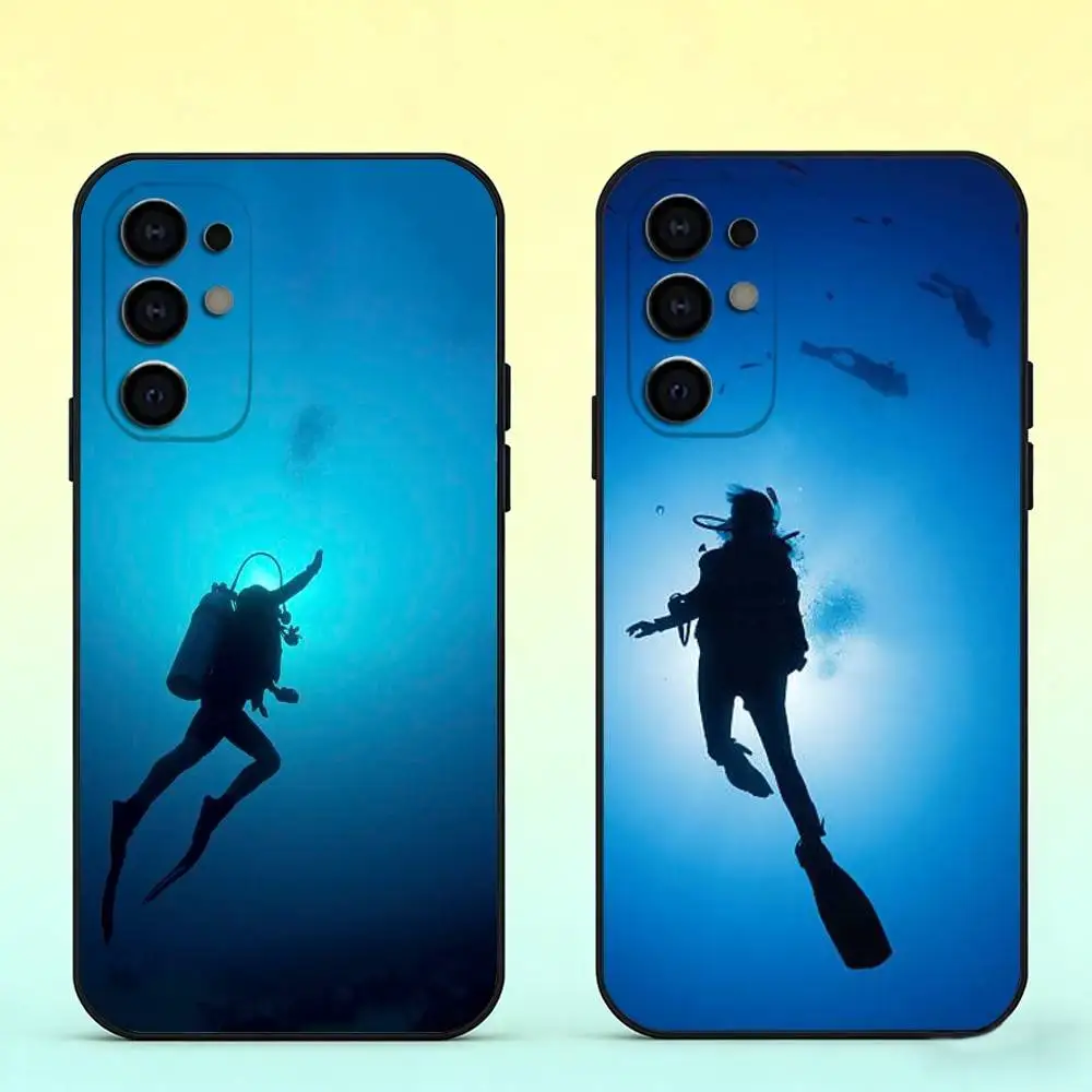 Scuba Diving Dive Phone Case Black Silicone Soft For Samsung S25,S24,S21,S22,S23,S30,Ultra,S20,Plus,Fe,Lite