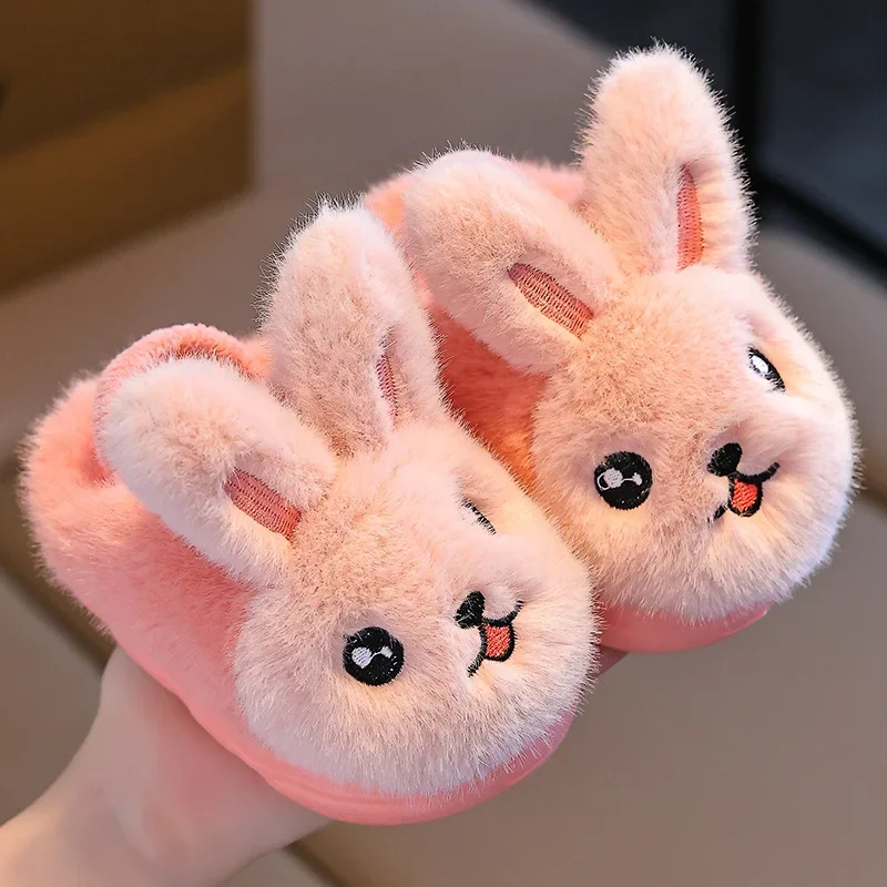 

Home Boys Children Soft Soled Non-slip Indoor Warm Cotton Cute Cartoon Fleece Slippers Slippers Girls Winter Cotton Slippers