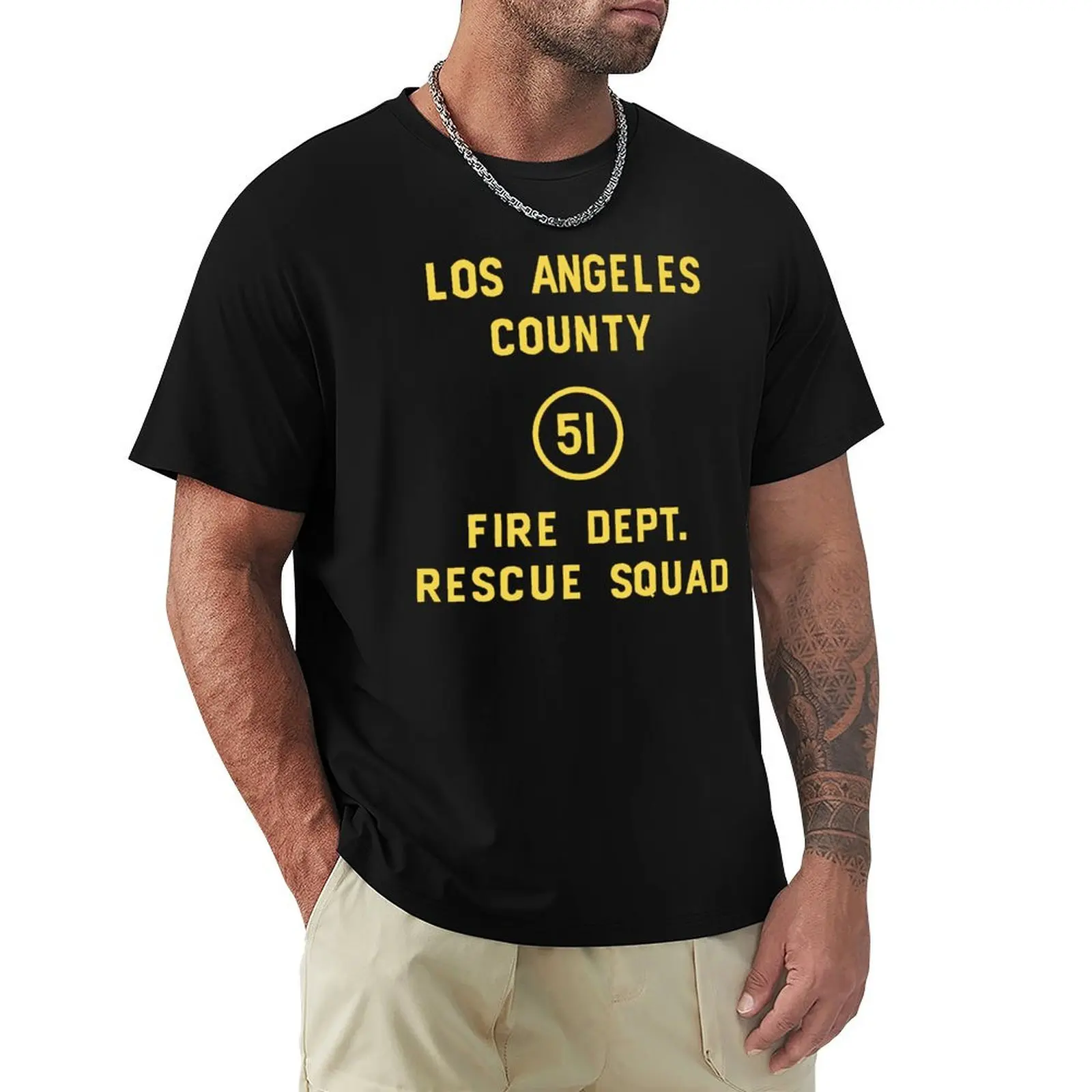 

Emergency Squad 51 Door T-Shirt tees Aesthetic clothing tops rapper graphic tees men t shirt