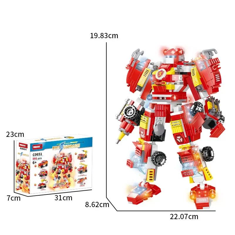 WOMA เด็กของเล่นตํารวจพิเศษสําหรับเด็กประกอบบล็อกตัวต่อ บล็อกตัวต่อกู้ภัยดับเพลิงสด ของขวัญรถดับเพลิง