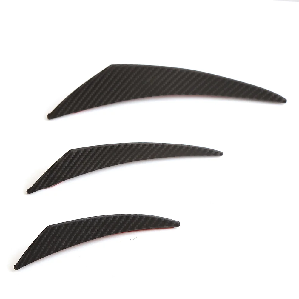 6PCS Universal PP Surface Car Bumper Front Lip Splitter Wrap Angle Spoiler (Carbon Fiber Pattern)