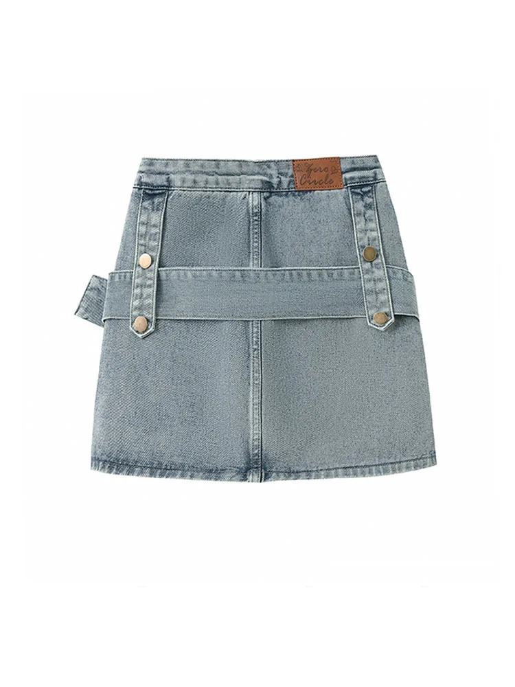 Fashion High Waist Denim Skirt American Style Vintage Coquette Gyaru Sexy A-line Wrap Hip Skirt Women Summer Streetwear Design