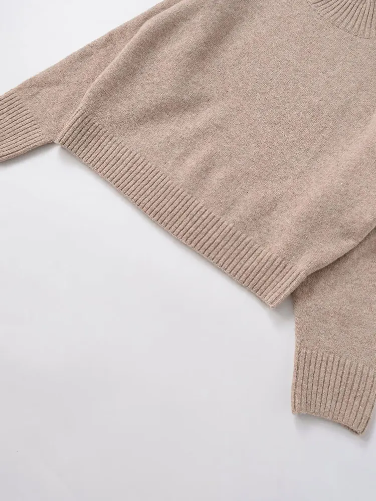 เสื้อสเวตเตอร์ผู้หญิงลำลอง NLZGMSJ แบบเรียบง่าย คอกลม แขนยาว ถักนิตติ้ง แฟชั่นใหม่ 2025 สำหรับฤดูใบไม้ร่วงและฤดูหนาว เสื้อสเวตเตอร์ที่เข้าได้กับทุกชุด