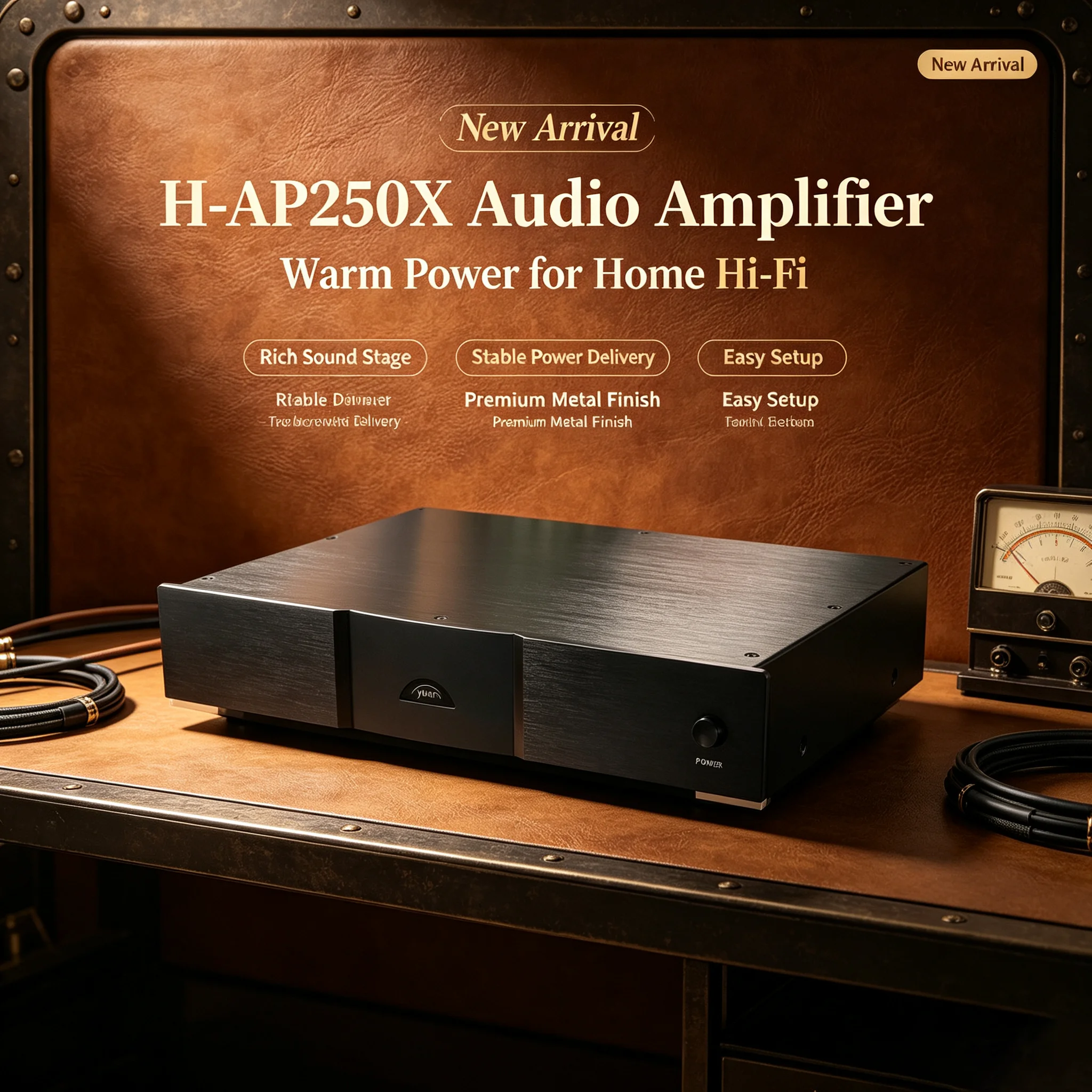CHN 2027 New Senyuan H-AP250X Flagship Line Fever Power Amplifier Balanced Input HIFI Power Amplifier