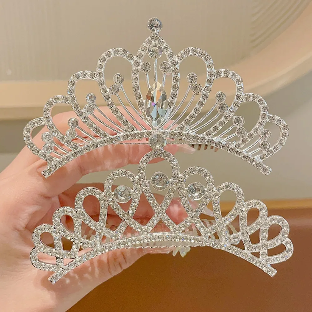 

Children Mini Crowns Hair Comb Crystal Princess Crown Bridal Tiaras For Women Girls Rhinestone Pearl Wedding Bridal Tiara Gift