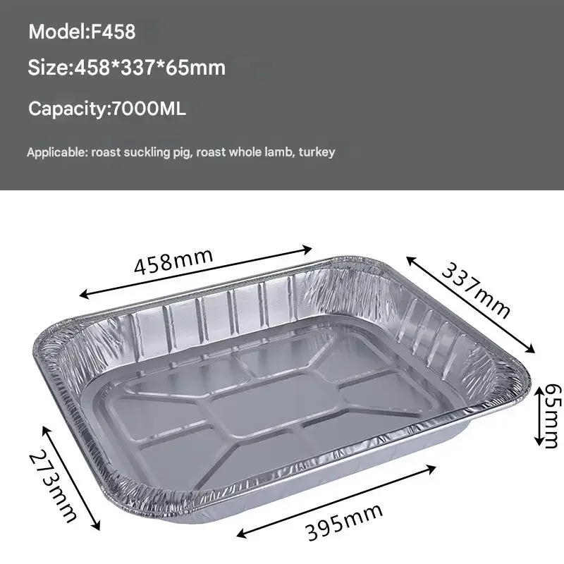

9800ml thick tin foil baking tray for gatherings, disposable aluminum foil plates for parties, oven baking tray