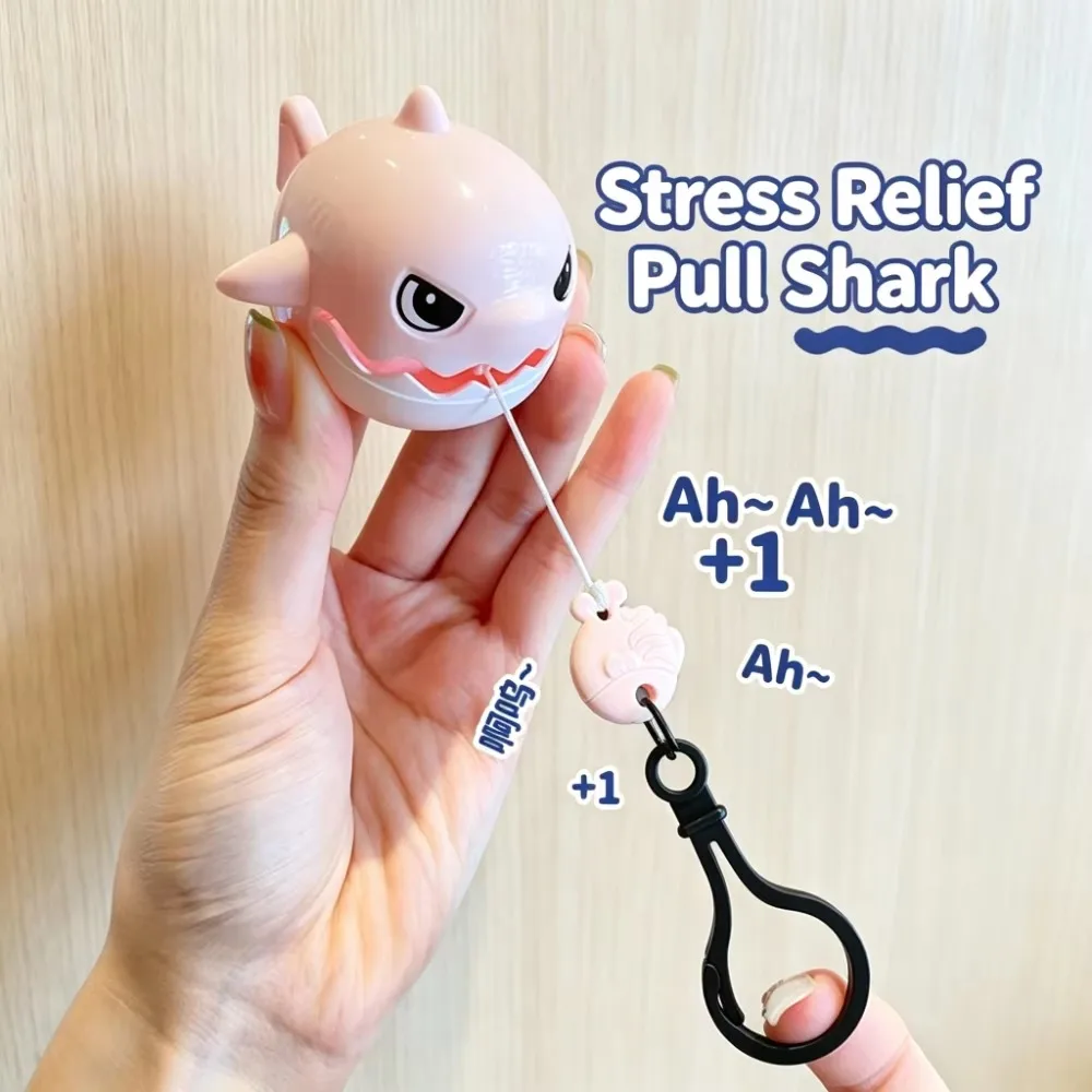 Shark Bite Fish Pull Toy Funny Interactive Fidget Stress Relief Desk Toy Novelty Handheld Decompression Toy
