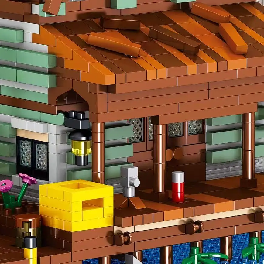 MOC Mariene Architectuur Vissen Dorp Hut Modle Bouwstenen Straatbeeld Architectuur Baksteen Puzzel DIY Speelgoed Kinderen Geschenken