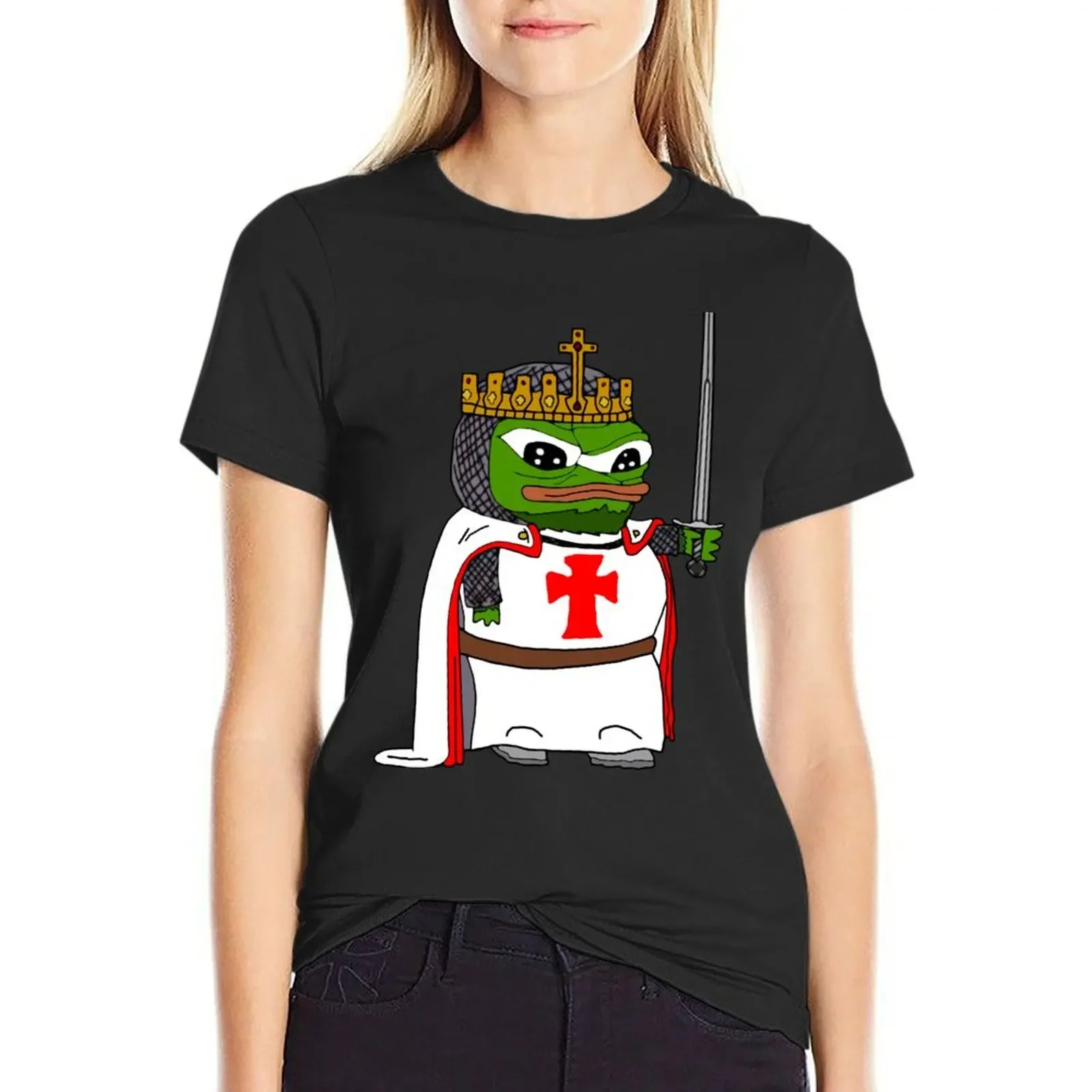 

Pepe Knight's Templar Apu T-shirt vintage clothes Female clothing t-shirts for Women cotton