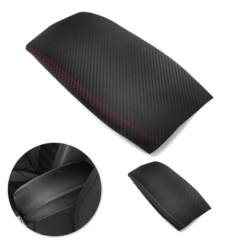 For VW Passat 2010 2011 2012 2013 2014 2015 Car Interior Center Armrest Box Cover Carbon Fiber Style Leather Adhesive Style Trim