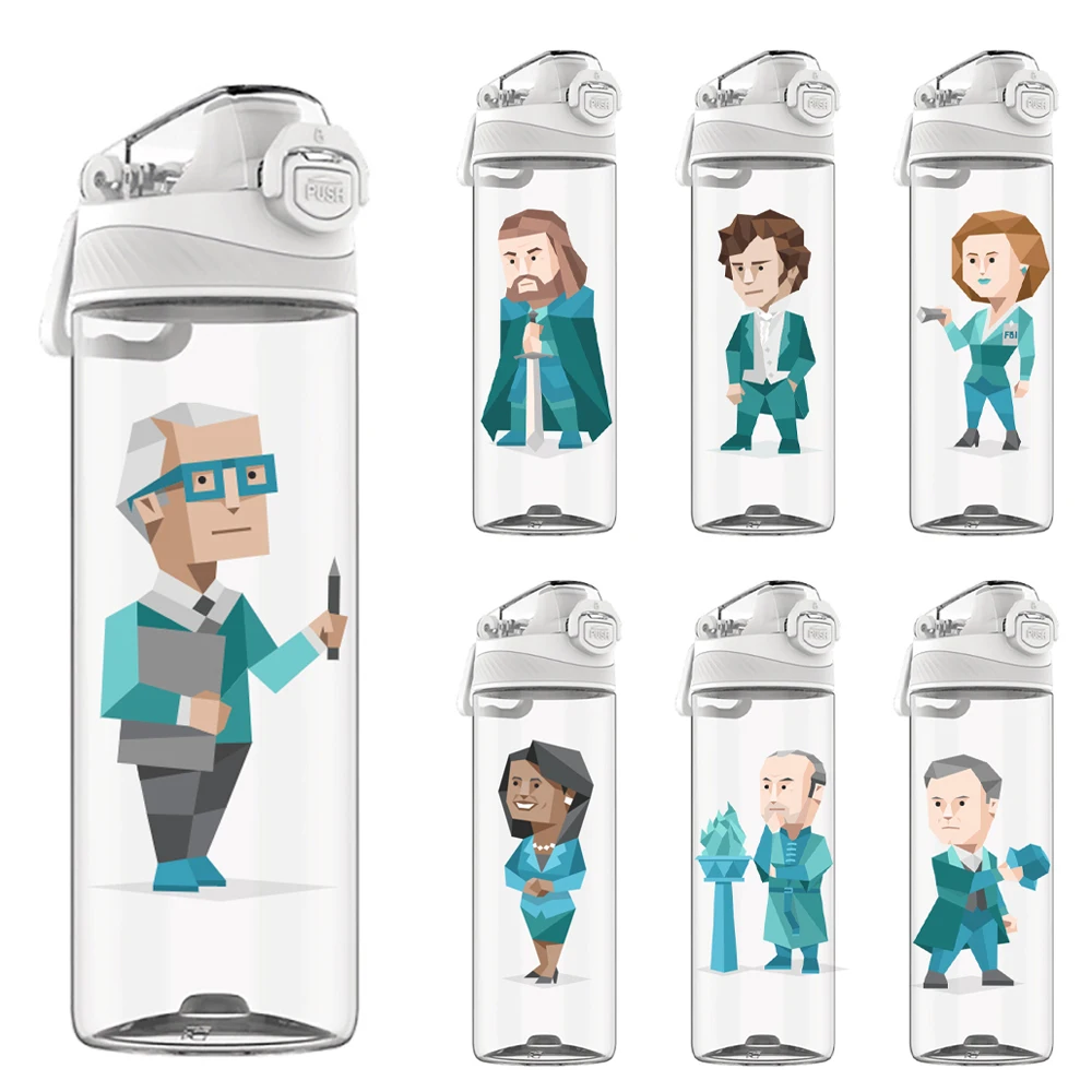 

620ML MBTI ISTJ Transparent Plastic Bottle Summer Student Outdoor Cartoon Sports Drinking Portable Water Cup Child Gifts
