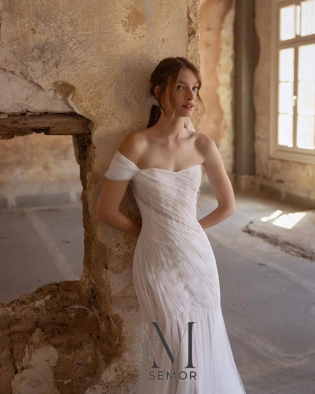 Semor Simple Mermaid Pleated Wedding Dress For Woman 2026 One Shoulder Dreamy Tulle Bridal Gown Vestidos Novias Boda Customized
