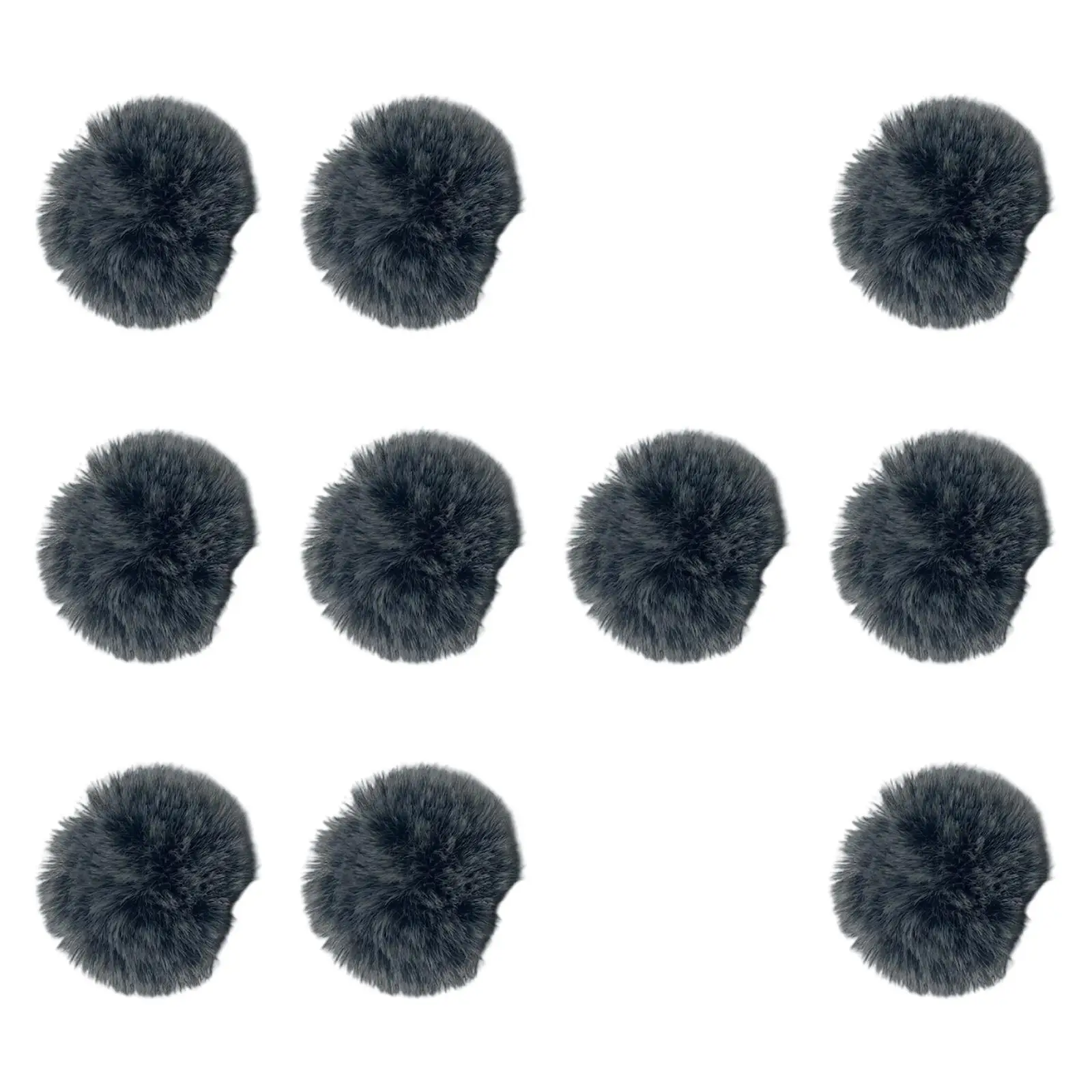Soft Plush Microphone Wind Muff Cover Set 10 Units Furry Windscreen for Lapel Interview Mic Studio Recording