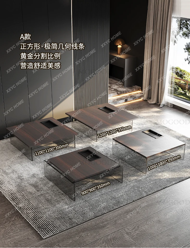 

DD minimalist coffee table solid wood living room home, small apartment light luxury high-end TV cabinet combination