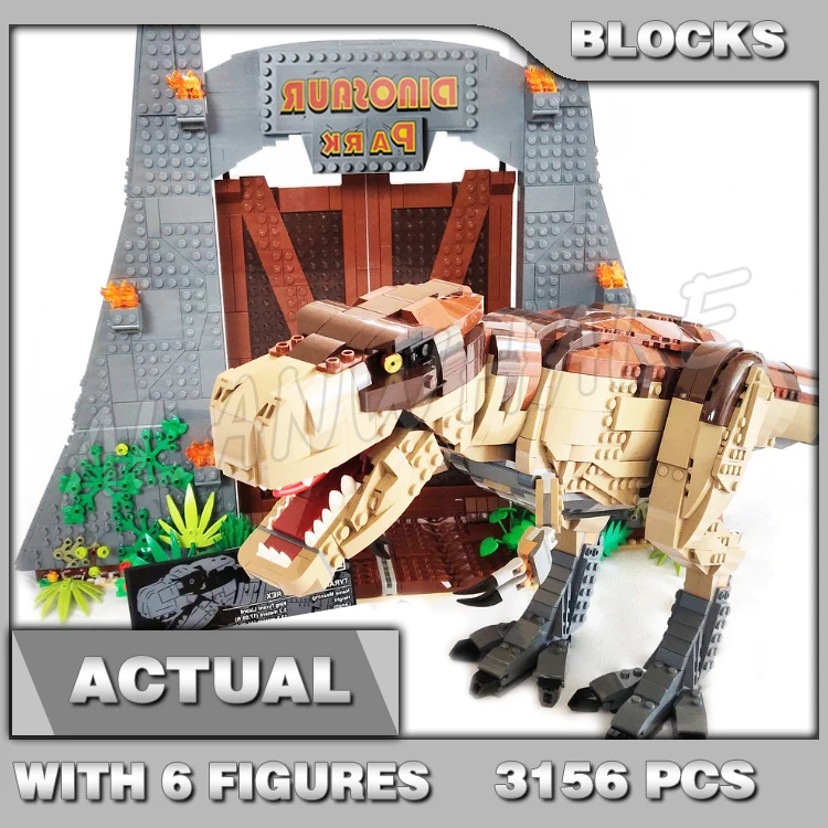 

3156pcs Dinosaur Park T.rex 11338 Rampage Gate Great Giant Dino Model Building Blocks Sets Kids Compatible With Gifts