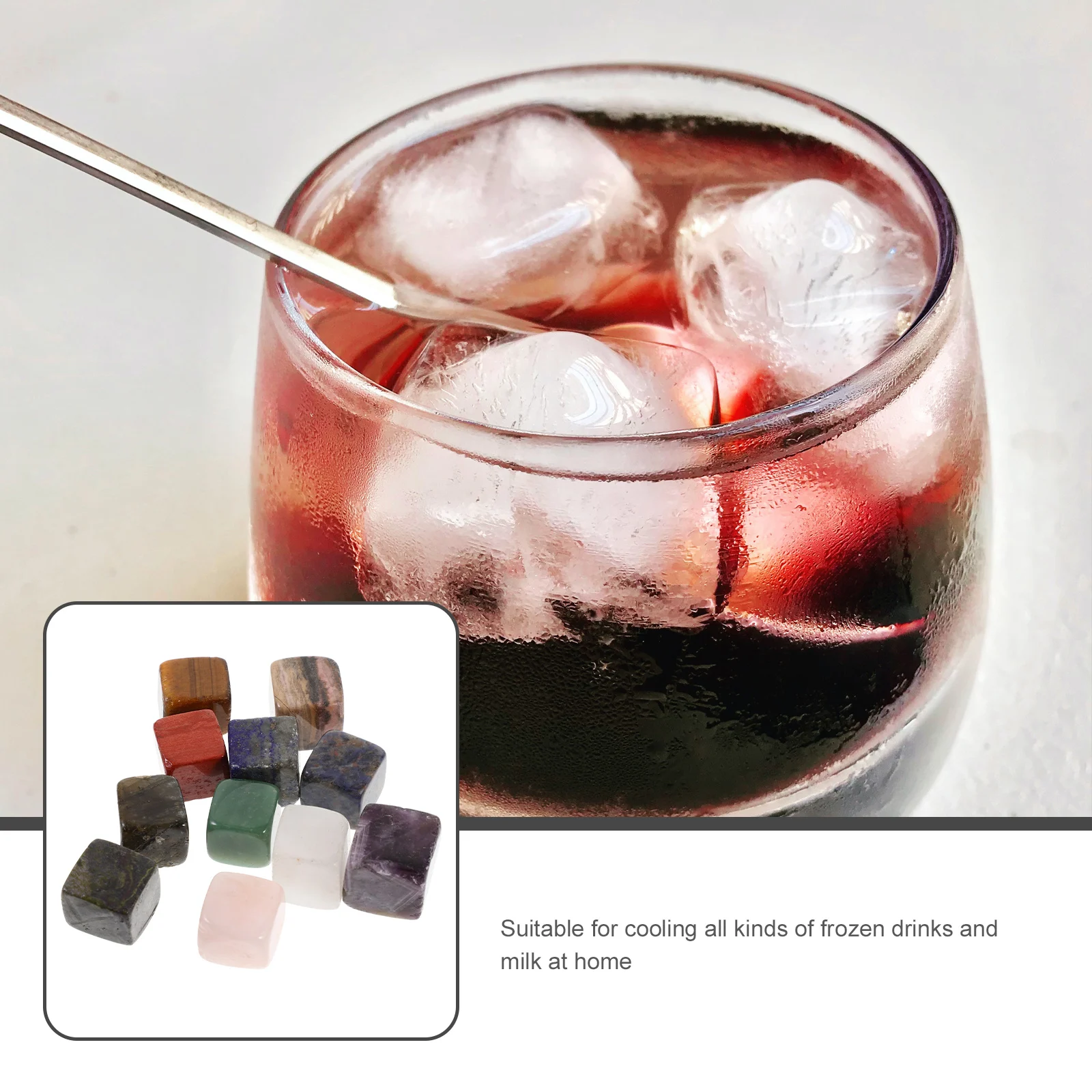 

11pcs Reusable Whiskey Stones Crystal Made Ice Cubes Chilling Wine Stones Ice Cube Blocks For Whiskey Wine Drinks Bar
