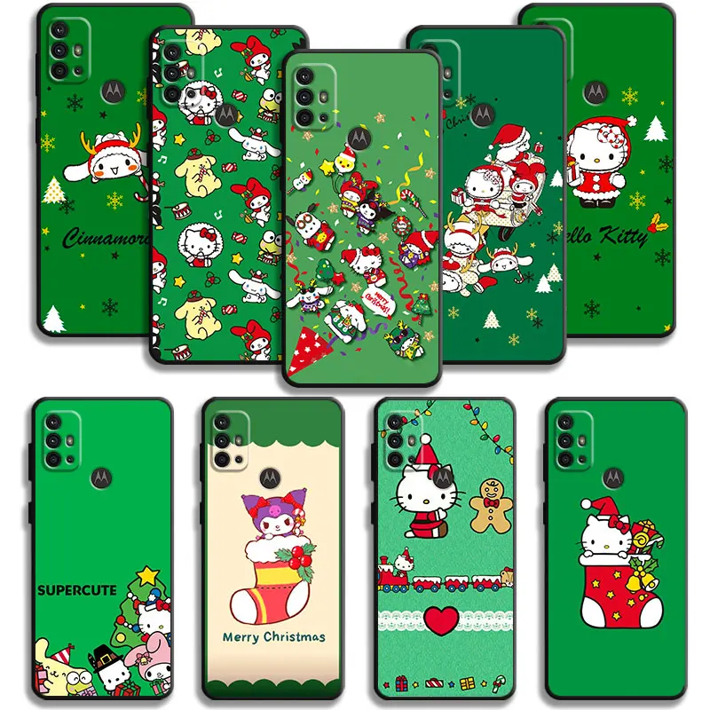 Green Christmas Kuromi Hello Kitty Case For Motorola G200 G60 G50 G31 G30 G22 G9 G8 Power Lite Plus Edge 20Lite 30 One Fusion