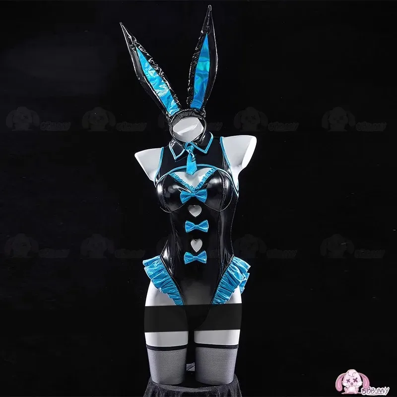 مثير هول فوفو Mikkuu تأثيري حلي شعر مستعار الأرنب الأسود أرنب مروحة أنيمي الزي حفلة الهالوماس الكبار النساء فتاة حذاء ob;8