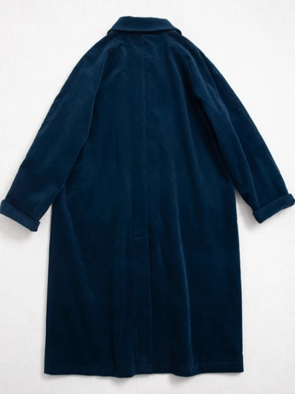 

Свободная длинная хлопковая вельветовая ветровка Jaet oulder Sve Insertion, женское осенне-зимнее новое японское пальто Sle