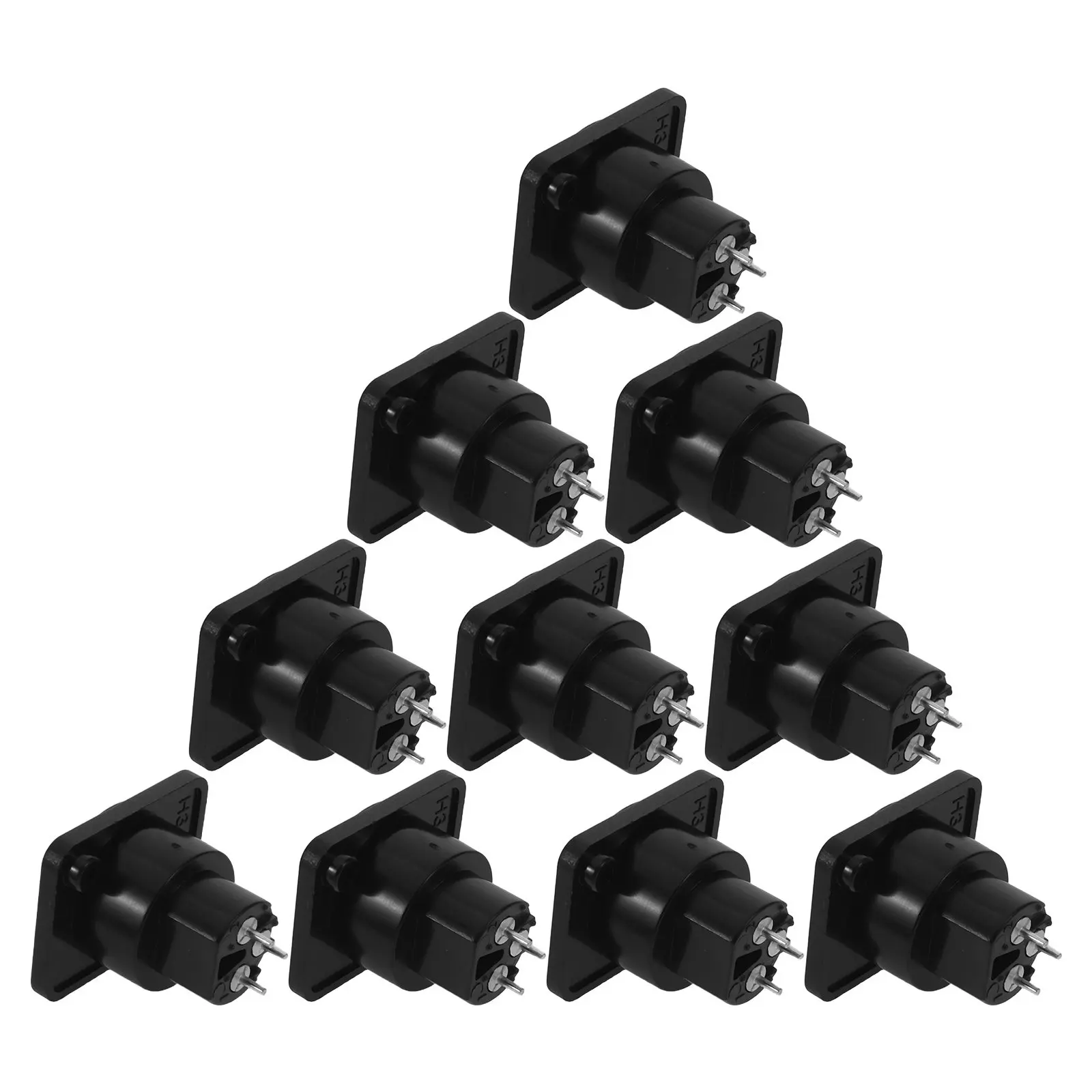 10Pcs 3-Pin Female Xlr Panel Socket Chassis Mount Audio Connector for Microphones Mixers Speakers Balanced Signal