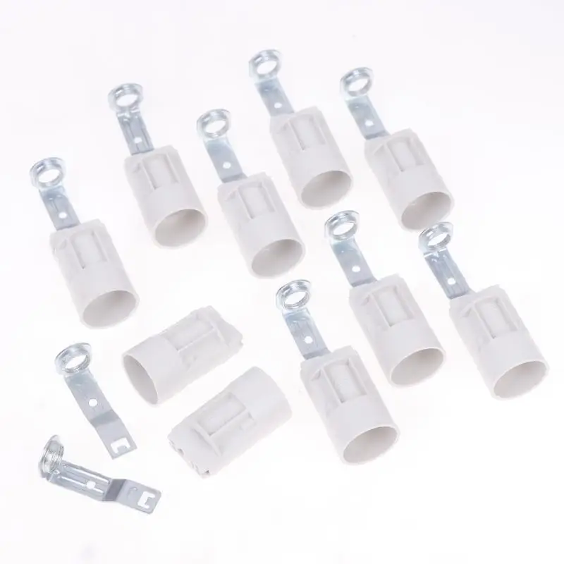 10Pcs E14 Bracket Lamp Holder Lighting Base Zinc Alloy Sockets Bulb Holder With Bracket For Table Lights Wall Lamp
