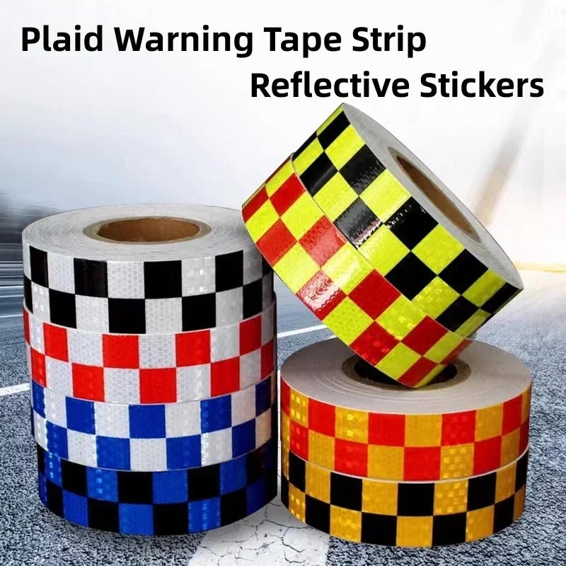 5cmX1m Car Reflective Stickers Honeycomb Plaid Safety Mark Warning Reflector Tape Strip For Car Bicycle Truck Reflection Decor