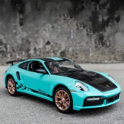 1:24 Porsche 911 Turbo S Sports car Simulation Diecast Metal Alloy Model car Sound Light Pull Back Collection Kids Toy Gift F420