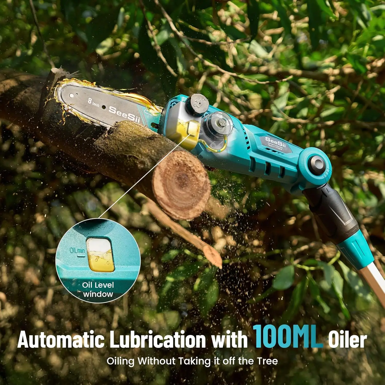 Электрические пилы Seesii 10 дюймов и 8 дюймов, аккумуляторная пила для обрезки деревьев с выдвижным стержнем для аккумуляторного штифта Makita 18 В